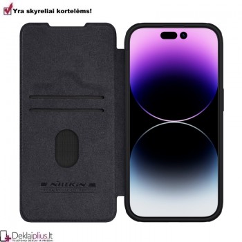 Nillkin Qin Pro odinis atverčiamas dėklas - juodas (Apple Iphone 15 Pro) Nillkin Qin Pro odinis atverčiamas dėklas - juodas (Apple Iphone 15 Pro)